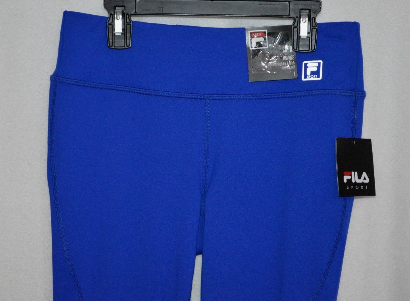 Leggings donna FILA SPORT Capri con inserto in rete cobalto nero Taglia S Nuovi con etichette