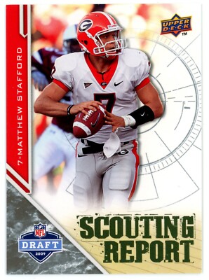 2009 Upper Deck Draft Edition Scouting report Matthew Stafford RC #208