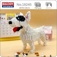 American Pit Bull Terrier Dog 3D Model DIY Mini Diamond Block Brick Building Toy