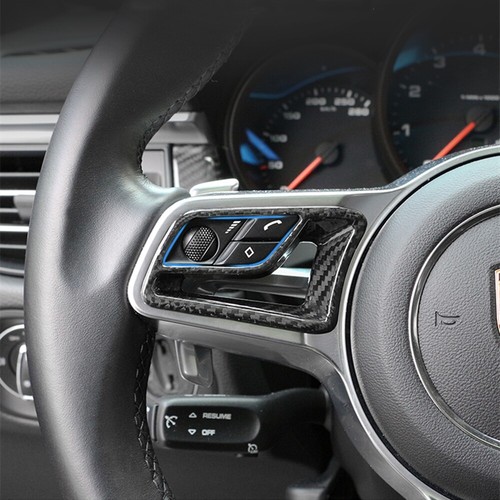 Real Carbon Fiber Steering Wheel Cover Trim For Porsche 718 Boxster Macan 911 - Picture 6 of 8
