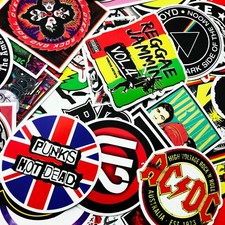 100 PCS Rock Band Logo Stickers Decal Lot Punk Vinyl Music Heavy Metal Laptop