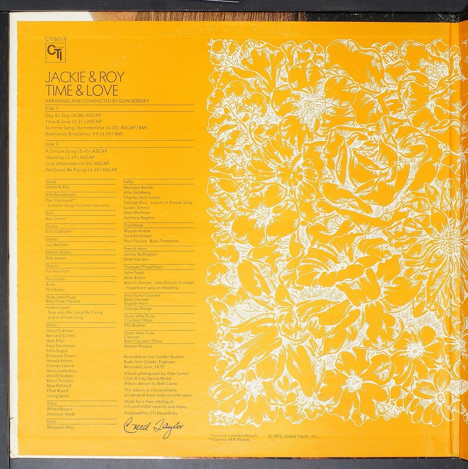 Jackie & Roy (arr. Don Sebesky, CTI) - [NH01-032] original LP record - Image 3 of 4