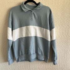 Abercrombie Kids NWT Blue Pullover Sweatshirt Collar Colorblock Size 15/16