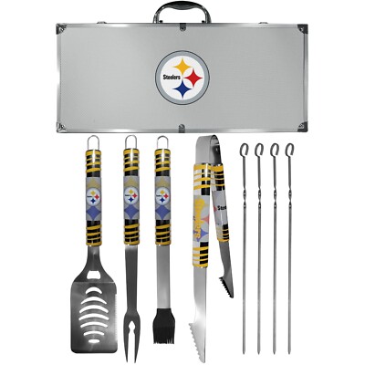 Pittsburgh Steelers 8 piece Tailgater BBQ Set w/Metal Case by Siskiyou Gifts NFL