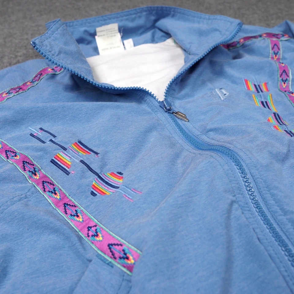 Chaqueta Tenis Prince De Colección Mujer Pequeña Años 90 Azul Cortavientos Azteca Suroeste Foto 2 de 4