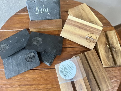 THRESHOLD 6 SLATE AND WOOD BUFFET FOOD MARKERS - Picture 6 of 8