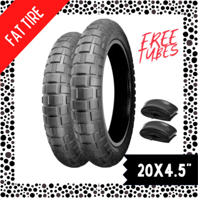 2 DELIUM Scramblr E-Bike Tires, 20 x 4.5 inch, Clincher, Wire, 2 FREE TUBES!!!