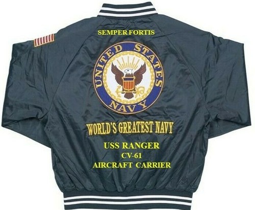 USS PHILIPPINE SEA CVL-47 CARRIER NAVY EMBROIDERED SATIN JACKET (BACK ONLY) - Picture 7 of 8