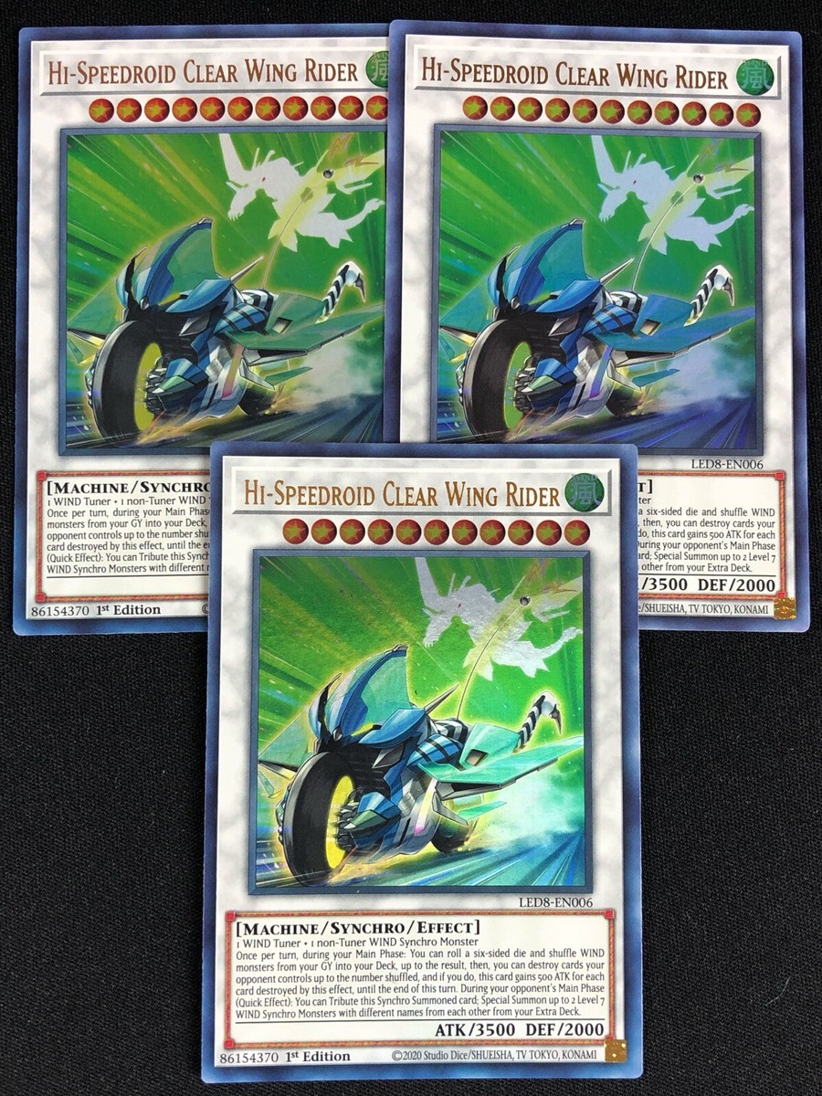 YUGIOH HI-SPEEDROID CLEAR WING RIDER LED8-EN006 1ST ULTRA X3 NM