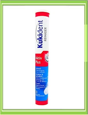 Kukident Aktiv Plus Reiniger Gebissreiniger  33 Tabs | €0,11 / Einheit - Bild 1 von 2