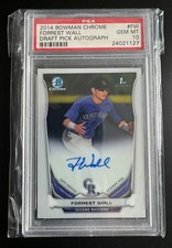 2014 BOWMAN CHROME DRAFT FORREST WALL AUTO AUTOGRAPH BRAVES, PSA 10 GEM MINT