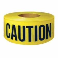 12 Rolls of Barricade Tape, 3 in x 1000 ft, Yellow, Caution