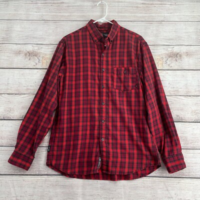 Nike Dri Fit Flannel button Down Shirt Men's Size M Red/Black Plaid