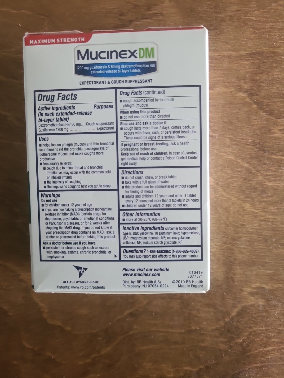 Mucinex DM Expectorant Cough Suppressant 12 Hour 42 Tablets. Expiration
