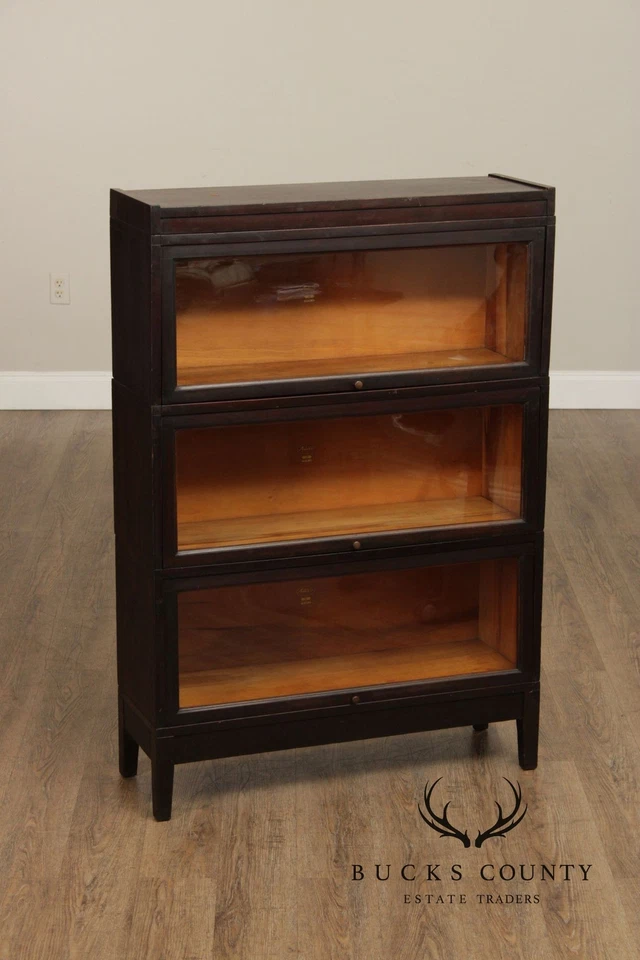 Librería Macey Vintage Caoba Tres Secciones Abogado Foto 2 de 4