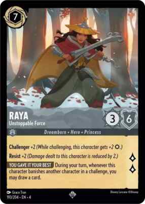 4x Raya - Unstoppable Force Ursula's Return Lorcana Disney VO