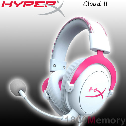 HyperX Cloud II 2 Gaming Headset Headphones White Pink PC Mac PS4 PS5