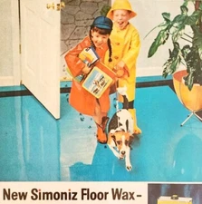 1958 Simoniz Vinyl Floor Wax Advertisement Home Cleaning Products Beagle DWII15