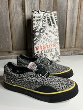 Vintage 1986 NOS RARE Vision Street Wear Skate Black Yellow Shoes Size 7 NIB