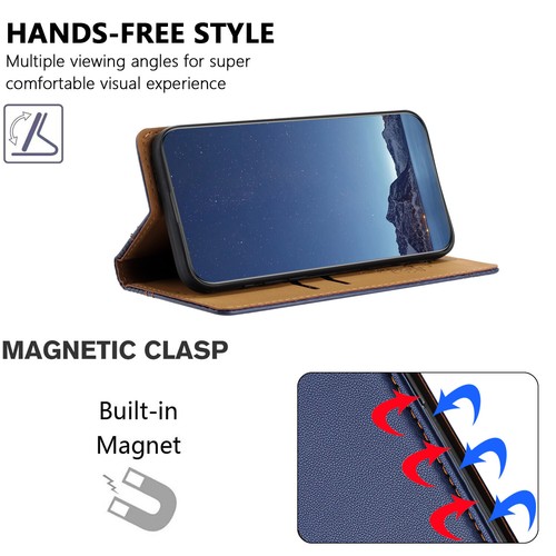 Für Samsung Galaxy S24 S23 S22 S21 Leder Geldbörse magnetischer Klappständer Handyhülle - Bild 21 von 71