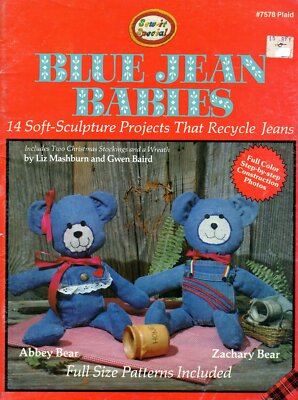 Blue Jean Babies Plaid #7578 Full-Size Patterns 14 Soft-Sculpture Projects