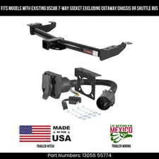 For 04-08 E250 Trailer Hitch w/ 7 Pin Wiring Fit w/ USCAR Plug Std. Vans Curt 6K