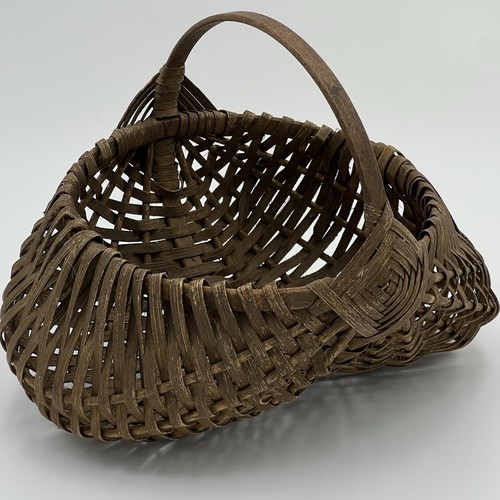Antigua cesta a tope 11" ojo de Dios mango de madera curvada granja decoración de campo - Imagen 7 de 11