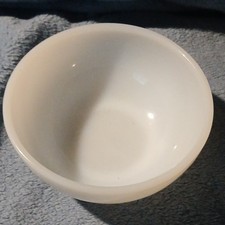 FireKing White Milk Glass Glossy Round Oven Safe Glass Bowl, Adult, Impressed