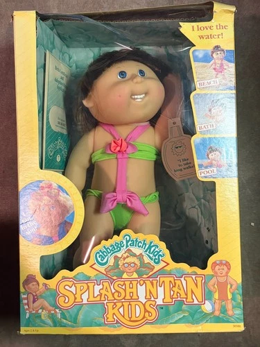 NIB 1991 Vintage Cabbage Patch Kids Splashin' Tan Carlina Kate NRFB NEW In Box
