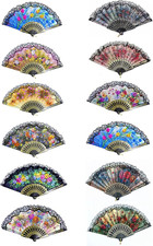 Folding Hand Fan, Vintage Summer Dance Fans for Girls and Women 12 PCS, Random
