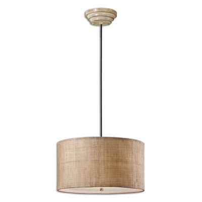 Dafina Drum Pendant 3 Light White     -Traditional Installation Lighting