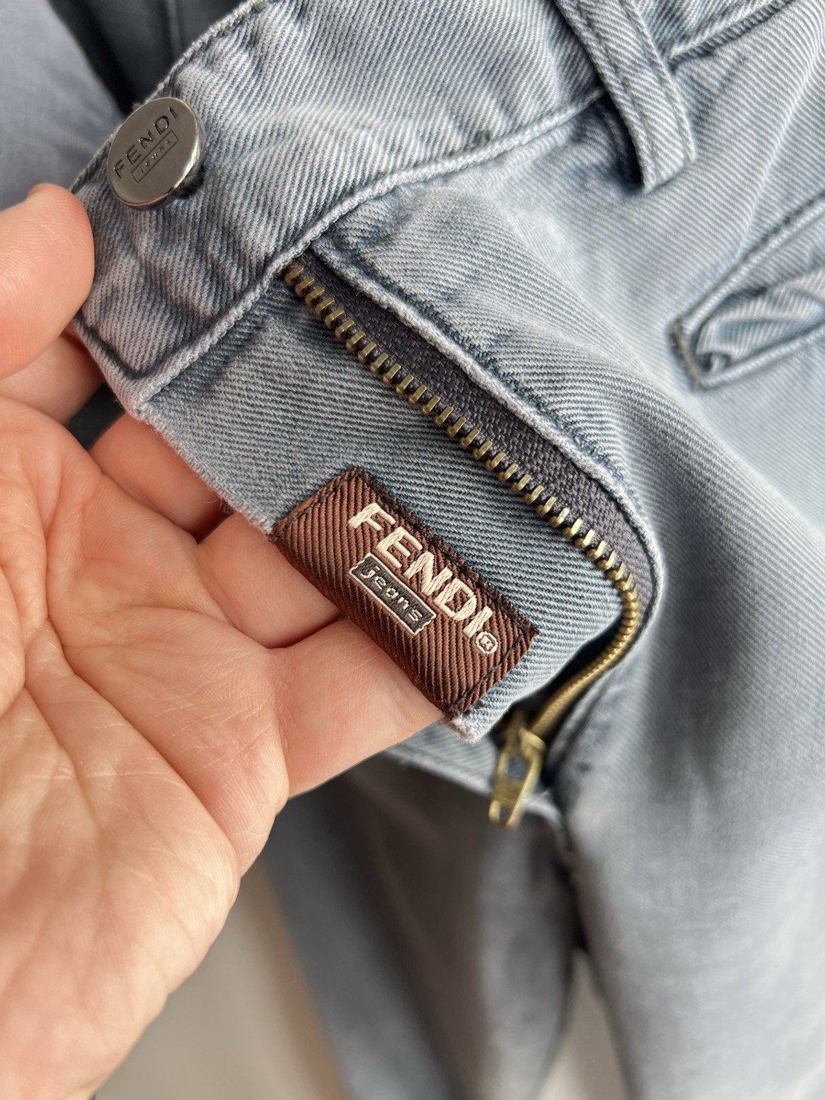 Vintage Fendi Women Lightweight Jeans Gray Size 30/34 thumbnail 10