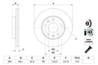 Bosch 2X Bremsscheibe Vorne Ø269 Mm BelüFtet FüR Renault Megane IV B9A/M_ 1.2