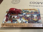 VINTAGE 1930'S MARX TIN LITHO WIND UP TRICKY FIRE CHIEF CAR with TIN FIRE STREET