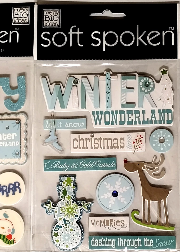 Christmas Scrapbook Stickers Lot Soft Spoken Mambi Snowmen Frosty Snowfall - Image 2 of 4