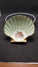 Vintage Limoges France Shell Shape Trinket Candy Soap Dish RARE Green Color 