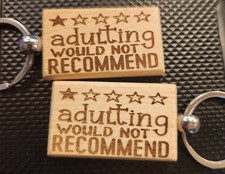 Wooden laser engraved key chains