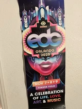 EDC Electric Daisy Carnival Orlando 2025 Pole Banner Official Product