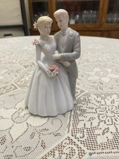 Vintage Bride  Groom Wedding Cake Topper / Keepsake Figurine by Wilton,