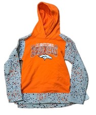 NEW NFL Team Apparel Girl's Denver Broncos Hooded Sweatshirt Size XL