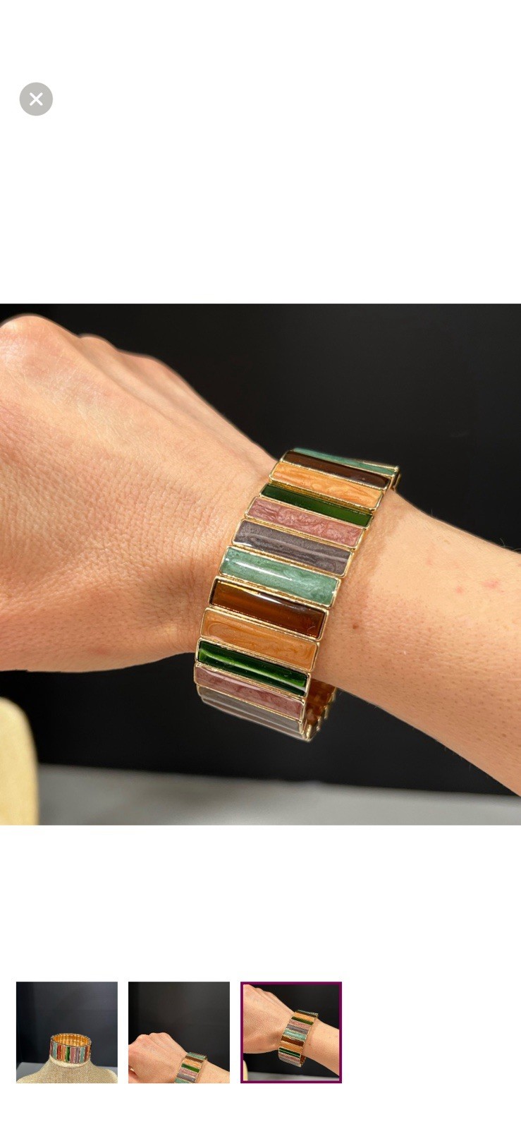 Multicolor Rectangular Stackable Bangle Fashion B… - image 2