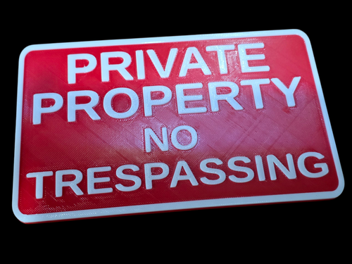Propriété Privée 3D Signe Extérieur Petg Adhésif Imperméable Plaque 175x110mm - Photo 2 sur 4