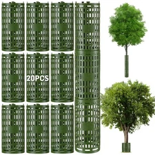 20 Pack Plastic Tree Trunk Protector Mesh Bark Protector From Trimmers Mowers