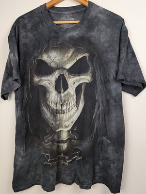 The Mountain T Shirt Mens Large Tie Dye Skull Graphic Gothic Cotton
