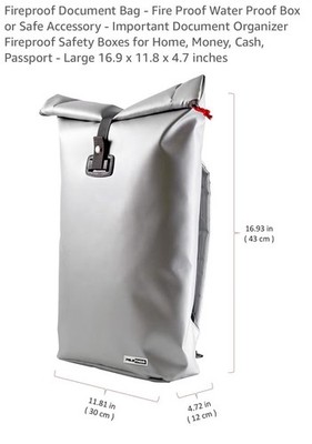 Fireproof Waterproof Document Backpack Bag Heavy Duty By Pelethor Get Protected!