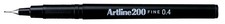 Artline 200 Fineliner Pen Water-based Ink 0.4mm 1 Count Pack of 12 , black