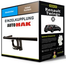 Abnehmbare Anhängerkupplung für RENAULT Twingo 07- II Typ CN0 Auto Hak NEU
