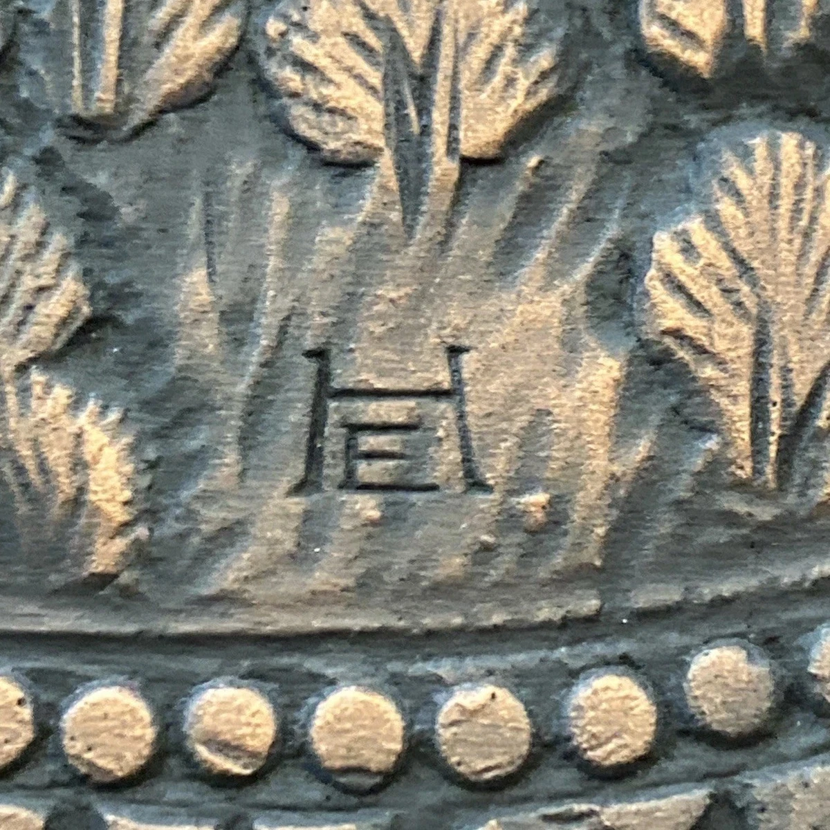 Bronze Platte - Wandteller - Burg Hohenzollern - signiert/ Monogrammiert