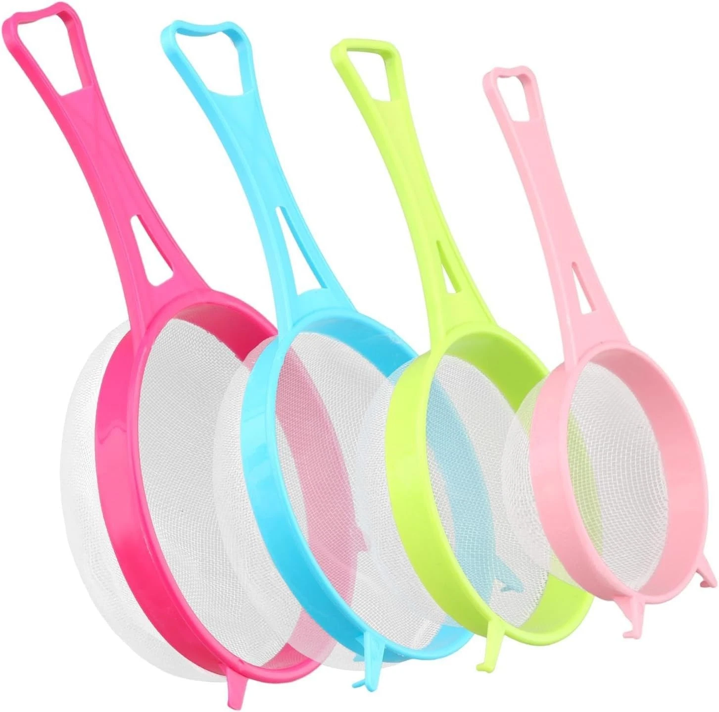 4Pcs Fine Mesh Strainer Set Solid-Liquid Separator Gadget Plastic Flour Colander