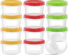PALUDO 12 Pack 8 Oz Reusable Plastic Food Container with Lids, Deli Containers S